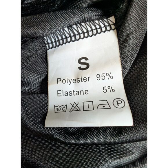 Women's Diagonal Collar Sexy Velvet/Mesh Dress Size S NWOT - Picture 7 of 7